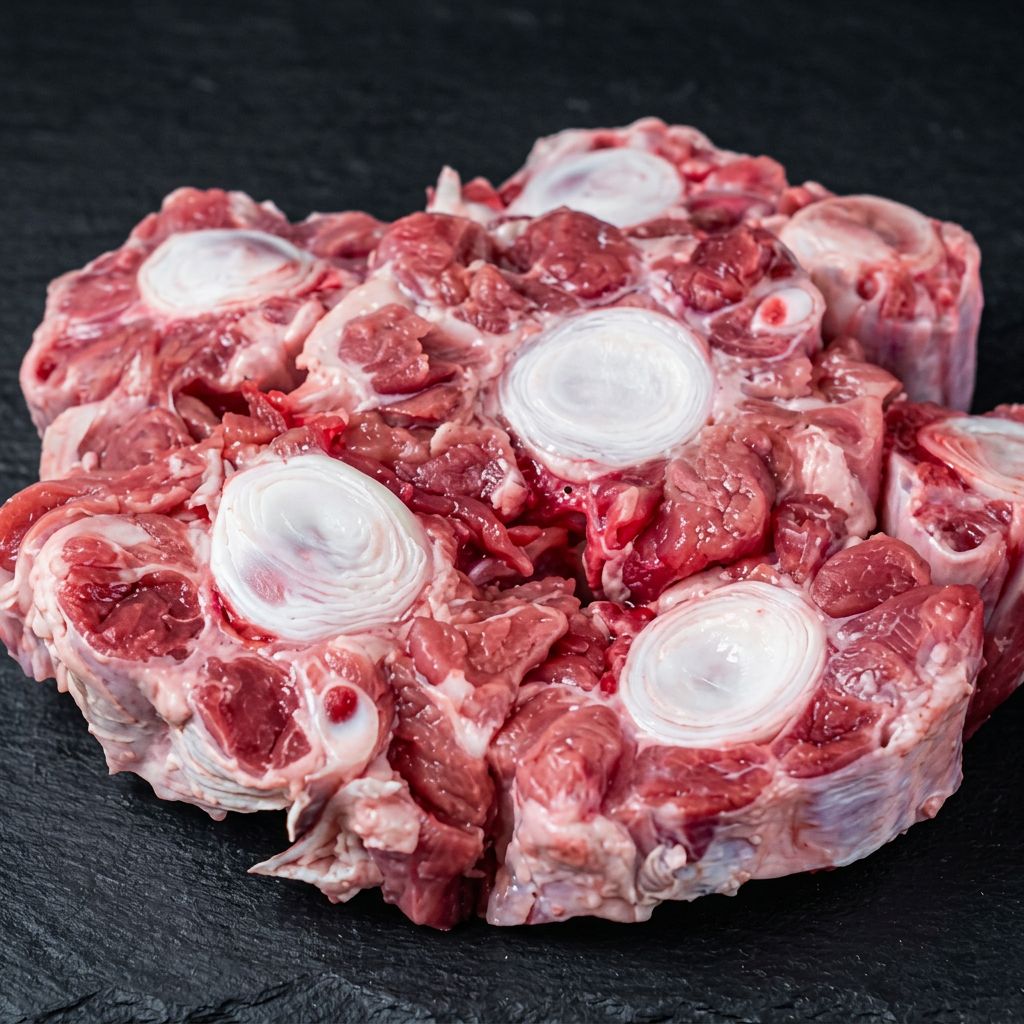 Black Angus oxtail halal UK supplier on dark slate