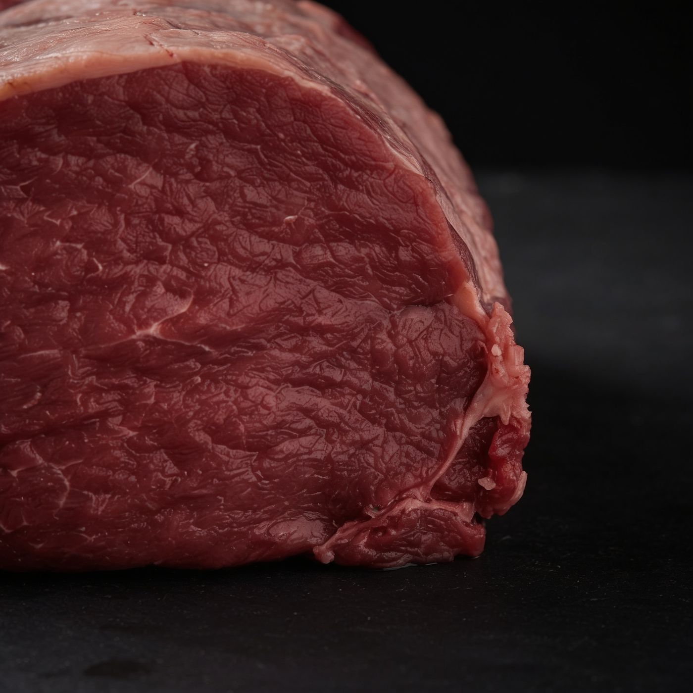 Close-up of halal beef marbling from UK supplier