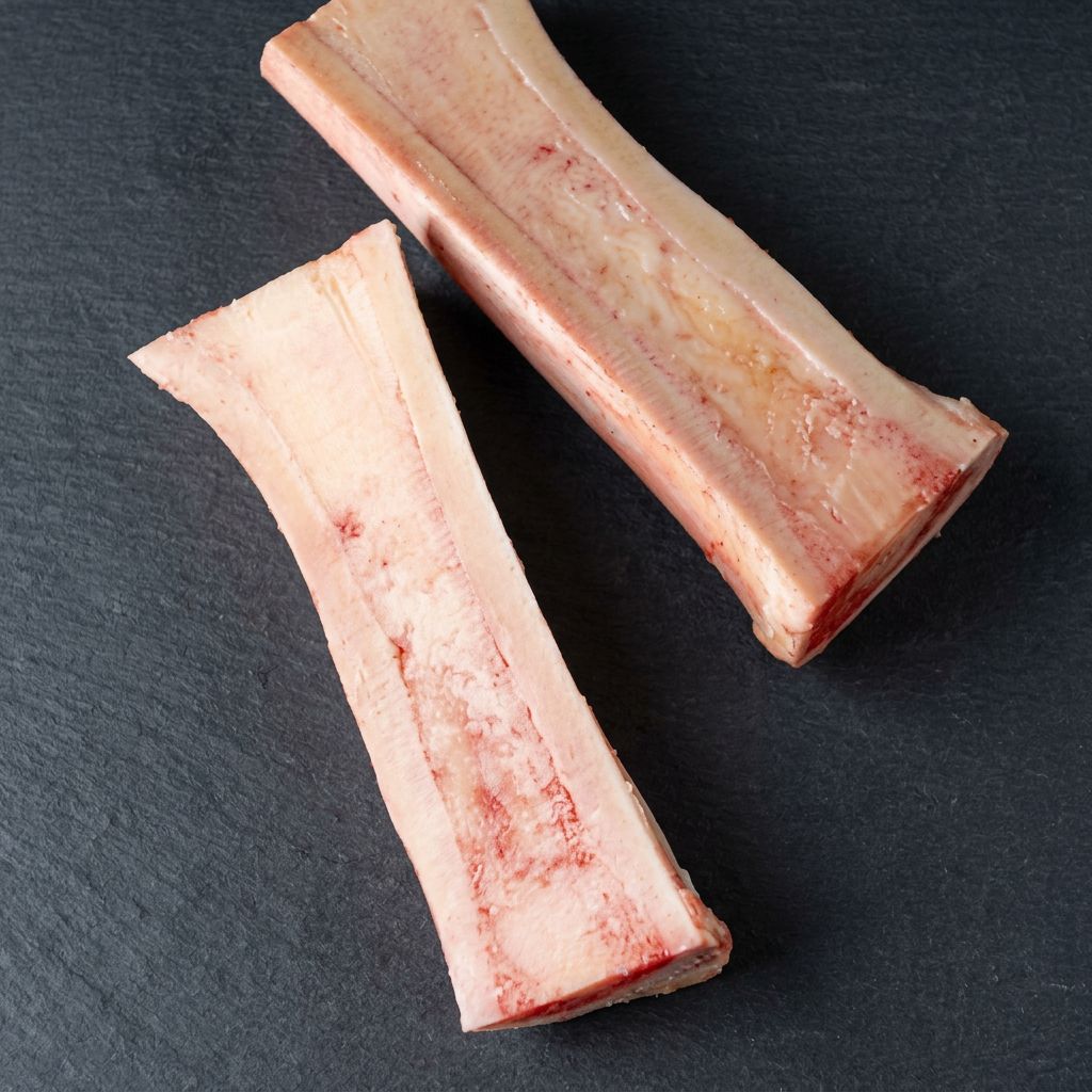 Black Angus marrow bones halal UK supplier on dark slate