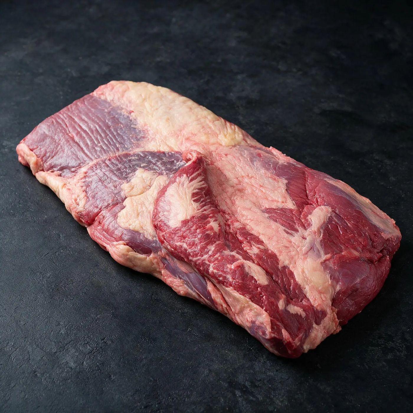 Black Angus Whole Brisket- Untrimmed halal UK supplier on dark slate