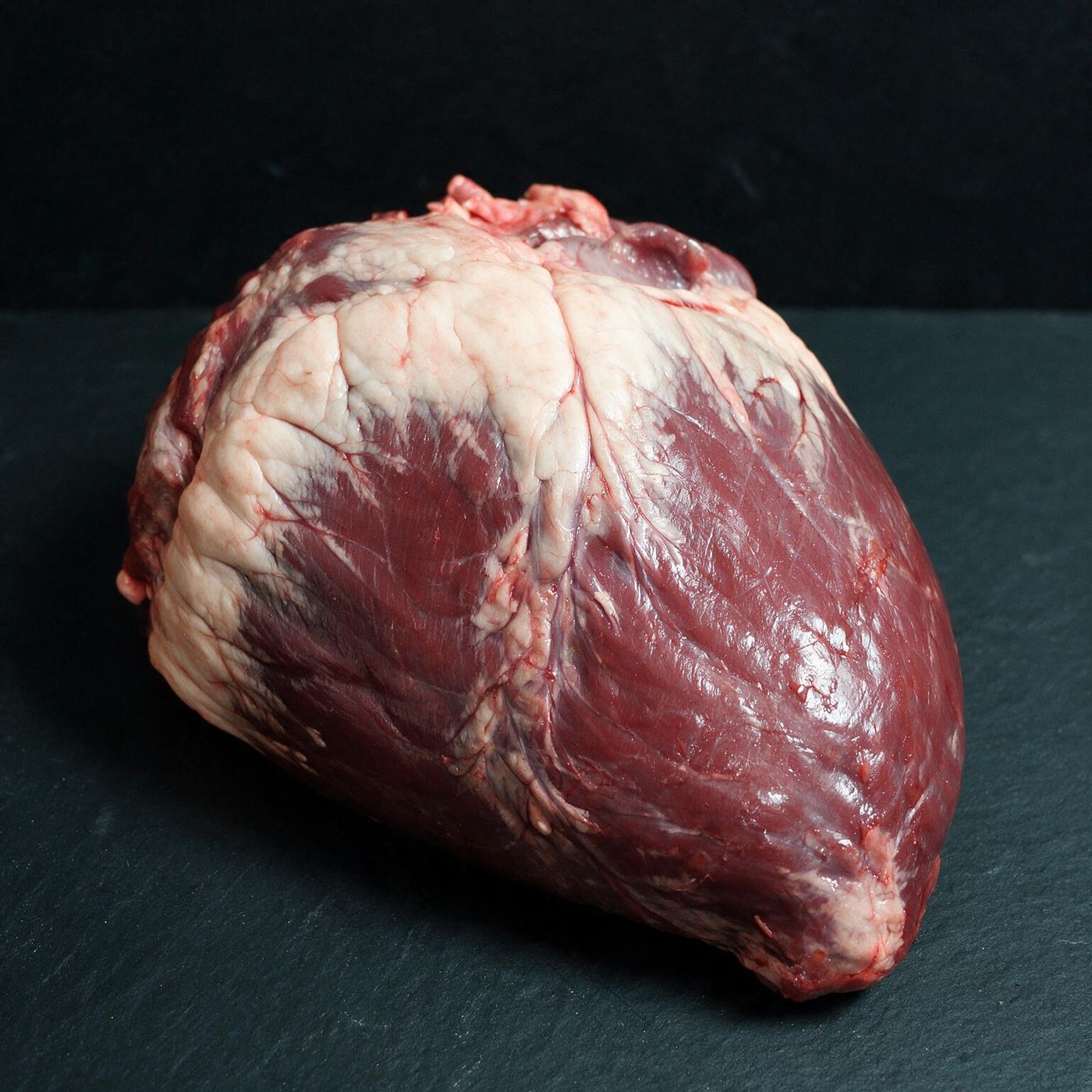 Beef Heart halal UK supplier on dark slate